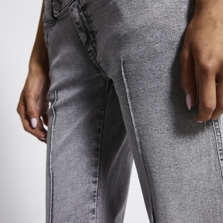 Low waist bootcut jeans "Paris Crease" Grey